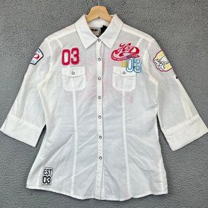 Harley-Davidson white button down Graphic Women’s shirt size M
